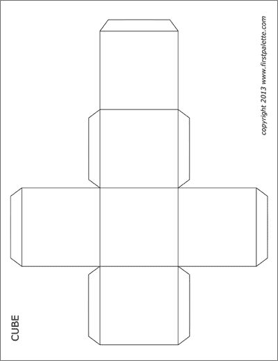 Cube Templates | Free Printable Templates & Coloring Pages | FirstPalette.com Paper Cube Template Free Printable, Printable Dice Template Free, Cube Printable Template, Paper Dice Template, Cube Template Free Printable, Paper Box Template Free Printable, Paper Cube Template, Cube Paper Craft, Paper Craft Templates Printable