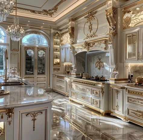 Mansion Interior Kitchen, Parisian Mansion, Castle Kitchens, Mansion Kitchen, Luxury Mansions Interior, Fancy Kitchens, Kitchens Luxury, Castles Interior, Dream Life House