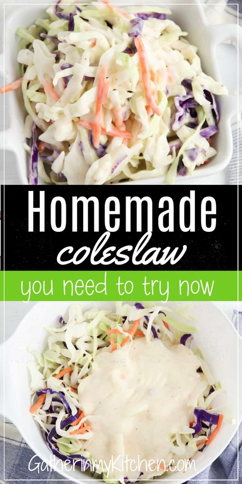 Homemade Coleslaw Dressing, Creamy Coleslaw Dressing, Classic Coleslaw Recipe, Coleslaw Dressing Recipe, Classic Coleslaw, Best Coleslaw Recipe, Bbq Pulled Pork Sandwiches, Easy Coleslaw, Coleslaw Recipe Easy