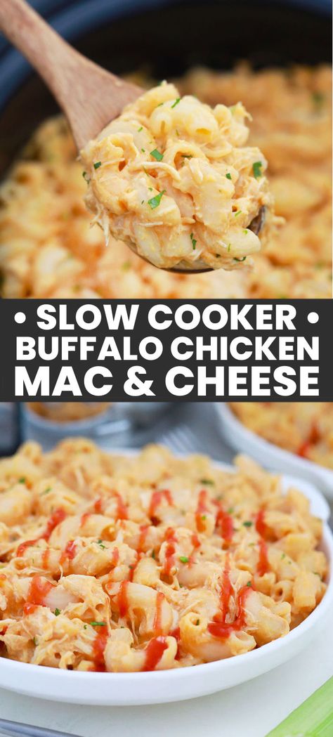 Buffalo Chicken Mac And Cheese Slow Cooker, Crockpot Chicken Mac And Cheese Recipe, Buffalo Mac And Cheese Crock Pot, Slow Cooker Chicken Mac And Cheese, Chicken Macaroni Crockpot Recipes, Buffalo Chicken Max And Cheese, Buffalo Chicken Man And Cheese, Slow Cooker Buffalo Chicken Mac N Cheese, Chicken In The Crock Pot Recipes