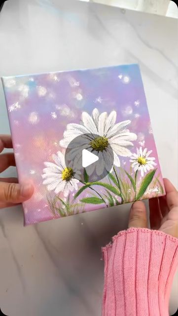 Acrylic painting with Art Rinah 🇲🇾 on Instagram: "Simple daisy painting 🌼🌼🌼 #acrylicpainting #howtopaint #daisypainting #flowerpainting" Painting Daisies Easy, Simple Daisy Painting, Daisy Painting, Easter Decorations Kids, August 1, Money Gift, Arte Floral, Diy Easter Decorations, Watercolor Cards