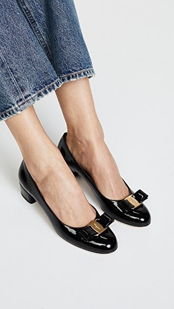 Salvatore Ferragamo Vara Low Heel Pumps Ferragamo Shoes Women, Low Pumps, 2024 Shoes, Fashionista Outfits, Ferragamo Pumps, Beautiful Wardrobe, Character Fashion, Low Heel Pumps, Perfect Closet