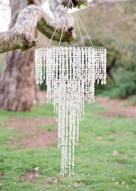 chandelier Rustic Outdoor Decor, Chandelier Ideas, Wedding Chandelier, Bird Baths, Diy Chandelier, Rustic Outdoor, Glamorous Wedding, Wind Chime, Robins