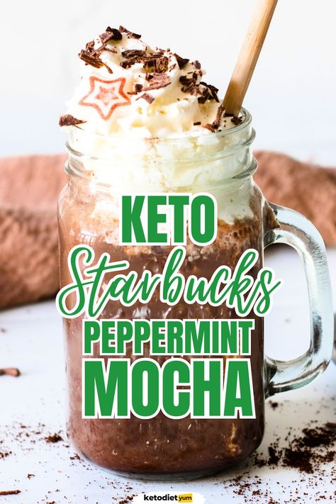 Keto Peppermint Mocha (Starbucks Copycat) Peppermint Mocha Recipe, Keto Starbucks, Fat Coffee, Starbucks Peppermint Mocha, Café Starbucks, Keto Coffee Recipe, Keto Holiday Recipes, Mocha Recipe, Keto Holiday