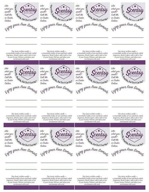 Scentsy Scentsy Sample Labels Printable, Scentsy Printables Templates, Scentsy Sample Labels, Scentsy Labels, Scentsy Printables, Scentsy Ideas Printables, Scentsy Office, Scentsy Hostess, Scentsy Display