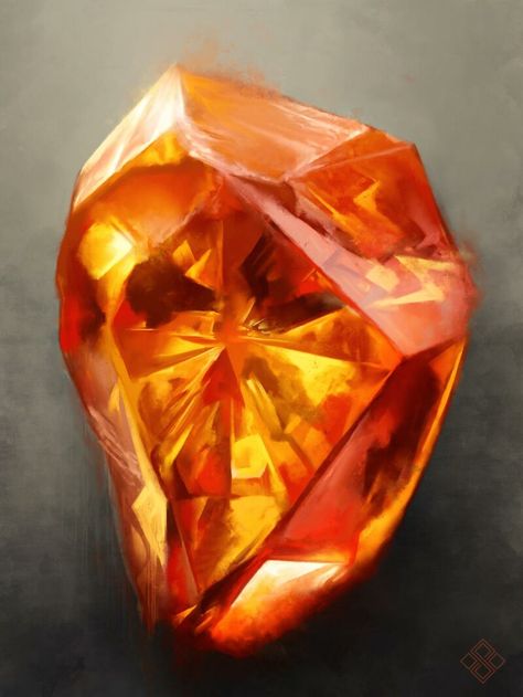 Orange Diamond, Crystal Drawing, Magic Stones, Heroic Fantasy, Magic Items, Fantasy Props, Minerals And Gemstones, Rocks And Gems, Crystal Art