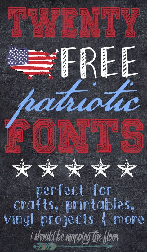 Free Patriotic Fonts | 20 Fabulously Patriotic Fonts Available for Instant Download Kombinasi Font, Patriotic Classroom, Computer Font, Patriotic Projects, Silhouette Fonts, Patriotic Crafts, Cricut Fonts, Silhouette Cameo Projects, Vinyl Crafts