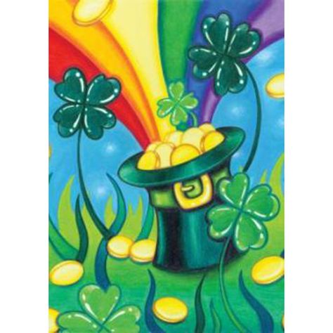 Hat O' Gold Flag Sant Patrick, Decorative Flags Outdoor, Saint Patricks Day Art, Garden Hat, Gardening Hat, St Patrick's Day Decorations, St Pats, St Patrick's Day Crafts, Holiday Painting