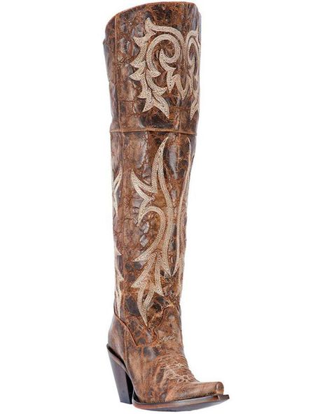 Dan Post Womens Jilted Knee High Western Boots, Chestnut Country Shoes Boots, Knee High Western Boots, Botas Western, Knee Boots Outfit, Dan Post Boots, Bota Country, Womens Cowgirl Boots, High Boots Outfit, Wedding Boots