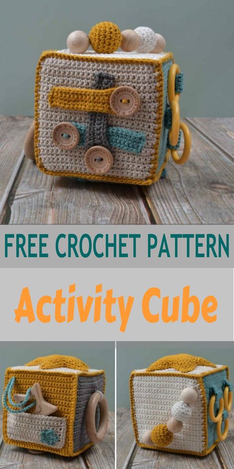 Crochet Baby Projects, Hantverk Diy, Crochet Game, Crochet Baby Gifts, Amigurumi Minta, Crochet Toys Free, Crochet Mignon, Activity Cube, Confection Au Crochet