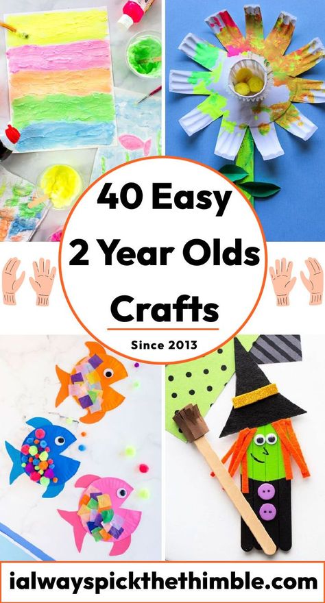 Easy Crafts For 2-3, Two Year Old Painting Ideas, Crafts Two Year Old, Art Projects For Two Year Olds, Arts And Crafts For Preschoolers Easy, Crafts For 2 Year Kids At Home Easy, Crafts For A Two Year Old, Easy Crafts For 2 Year, 2 Year Crafts Toddlers