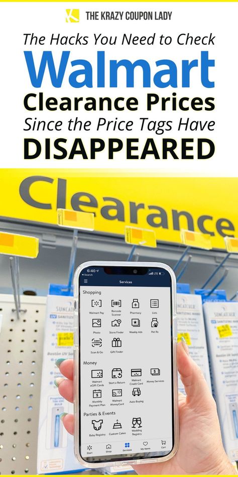 We hacked Walmart clearance with a few ways to find prices and often find out that's it's cheaper than we thought! Ever shop Walmart clearance only to find the majority of items don’t have tags on them? Worse yet, they’ve taken out most of their in-store scanners, making it almost impossible to determine what’s really on clearance. Don’t panic, ’cause The Krazy Coupon Lady has the Walmart shopping tips and hacks you need to know! Walmart Hack, Product Testing Sites, Hobby Lobby Sales, Walmart Clearance, Reselling Business, Scanner App, Store Hacks, Product Testing, Walmart Deals