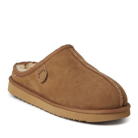 Men's Fireside by Dearfoams Grafton Genuine Shearling Clog Slipper with Woven Accent Mens Clogs, Slippers Online, Shearling Slippers, Sheepskin Slippers, Clog Slippers, Moccasins Slippers, House Shoes, Mens Slippers, Slide Slipper