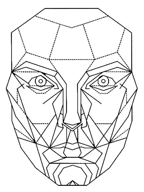 The Golden Ratio Mask - transparency. Developed by Marquardt beauty analysis Golden Ratio Art, Human Face Drawing, Geometric Face, Face Proportions, Geometric Portrait, Face Anatomy, Face Charts, Face Template, Mask Template