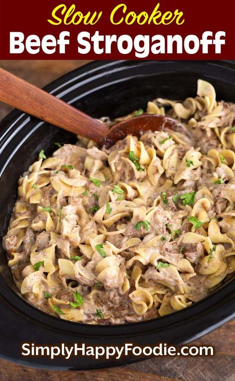 Crock Pot Stroganoff, Beef Stroganoff Crockpot, Beef Stroganoff Easy, Crockpot Recipes Beef Stew, Slow Cooker Beef Stroganoff, Ground Beef Stroganoff, Beef Stew Crockpot, Beef Strips, Stroganoff Recipe