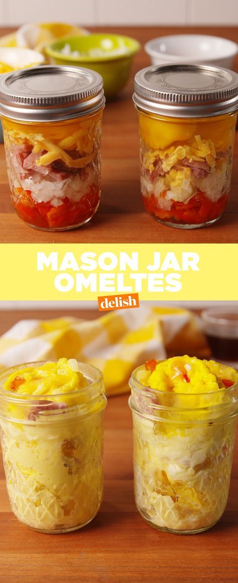 Mason Jar Breakfast, Craft Hacks, Jar Meals, Breakfast In A Jar, Omelets Recipe, Mason Jar Meals, Sukkot, Meals In A Jar, Diet Vegetarian