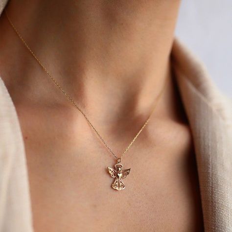 "why can't you love me ,my moon of heart " a dangerous mafia said in … #fanfiction #Fanfiction #amreading #books #wattpad Real Gold Chains, Pretty Jewelry Necklaces, Real Gold Jewelry, Gold Angel, Angel Necklace, Gold Chain With Pendant, Gold Medallion, Angel Pendant, Luck Charm