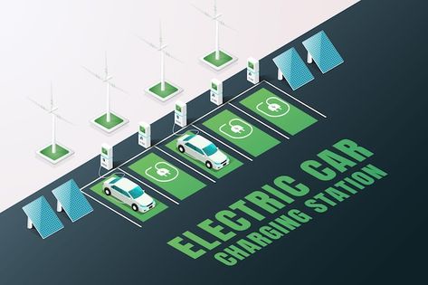 Parking charging station for electric ve... | Premium Vector #Freepik #vector #car-charger #charging-station #car-charging #hybrid-car Ev Charger Station, Electric Car Charging Station, Car Charging Station, Electric Station, Charge Station, Business Card Design Black, Car Charging Stations, Business Postcards, Eco Car