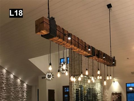 ShieldsAndSons - Etsy Canada Wood Beam Chandelier, Barn Beam Lighting, Beam Chandelier, Reclaimed Wood Beams, Beam Light, Wood Beam, Wheel Chandelier, Ceiling Hooks, Canopy Cover