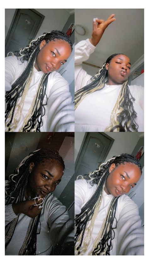 Braids Pikaboo Braids, Cute Box Braids, Cute Box Braids Hairstyles, Cute Box, Box Braids Hairstyles, Box Braids, Braided Hairstyles, Braids, Black And White