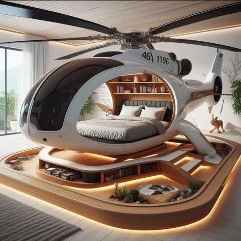 Helicopter Shaped Bedroom 
Bedroom Ideas 
Helicopter Shaped Bed 
Unique Bed Ideas 
Chopper Bed 
Chopper shaped bed
Bedroom furniture bedroom interior design Original Beds, Ship Bed, Simple Furniture Design, Bedroom Unique, Amazing Bedroom Designs, Cool Room Designs, Bamboo House Design, Fantasy Furniture, Art Studio Room