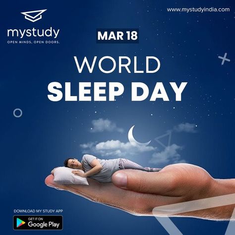 World Sleep Day is an annual event, intended to be a celebration of sleep and a call to action on important issues related to sleep, including medicine, education, social aspects and driving. www.mystudyindia.com . . . #mystudy #WorldSleepDay #worldsleepday2022 #health #sleepbetter Supplement Design, World Sleep Day, Heat Exhaustion, Essential Oils Business, Education Banner, Cosmetic Creative, Splash Images, Sleep Medicine, Creative Advertising Design