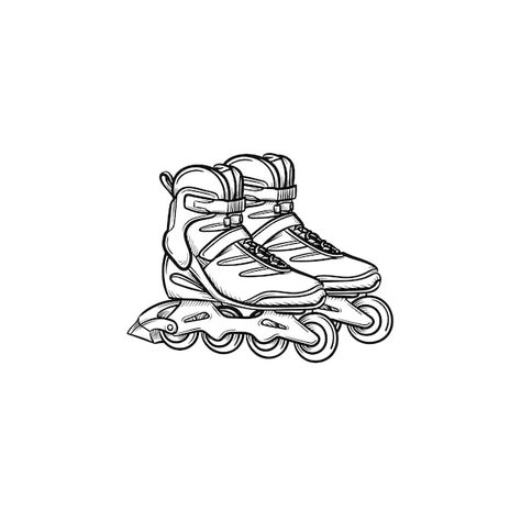 Blade Tattoo, Roller Shoes, Doodle Icon, Logos Inspiration, Drawing Prompt, Vector Sketch, Sketch Illustration, Paint And Sip, Roller Skates