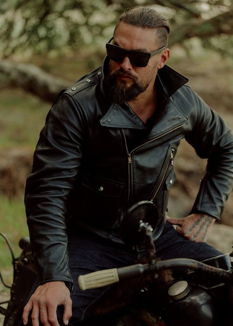 Aquaman Film, Biker Photoshoot, Celebrities Leather Jacket, Motorbike Jackets, Rugged Leather, Retro Motorcycle, Black Motorcycle, Fashion Suits For Men, Motorcycle Leather