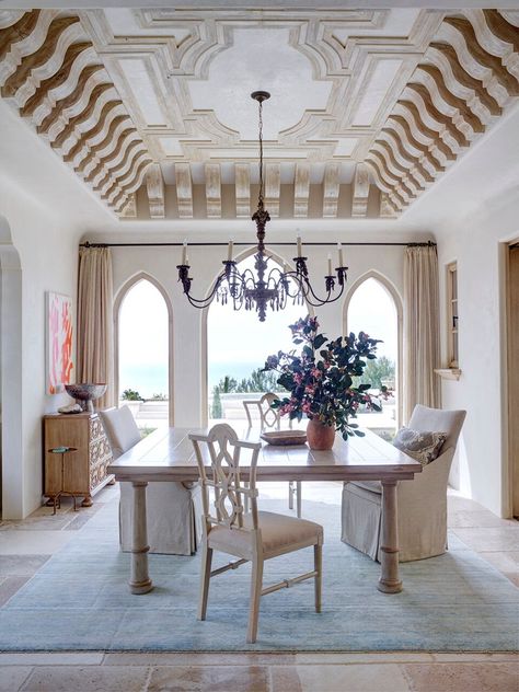 Moroccan Villa, Coastal Interior Design, Interior Design Dining, Luxury Coastal, Coastal Interior, Luxe Interiors, Wine Room, New Home Designs, California Homes