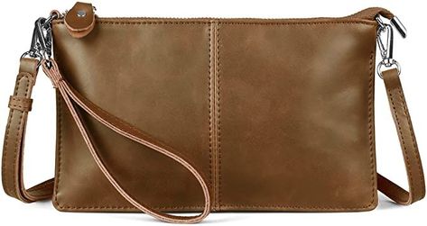 100% Genuine Leather Crossbody Bag, 【Small】Befen Women Real Leather Cross Body Bag with Shoulder & Wrist Strap, Lady Crossbody & Wristlet Bag Clutch #UK Purses Small, Multifunction Bag, Wristlet Clutch, Crossbody Wallet, Crazy Horse, Leather Wristlet, Small Crossbody Bag, Small Crossbody, Clutch Wallet