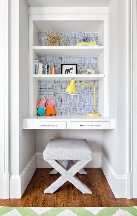 Floating Kids Desk Alcove Desk, Bedroom Desk Decor, Homeschool Space, Closet Desk, Desk Nook, Bureau Decor, Diy Regal, Homeschool Decor, Floating Desk