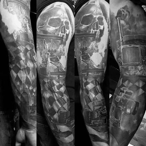 Tattoo Checkered Flag Ideas For Guys Drag Racing Tattoo Ideas, Drag Racing Tattoo, Sports Tattoos For Men, Checkered Flag Tattoo, Sport Tattoos, Sport Posters, 12 Tattoos, Racing Tattoos, Football Photography