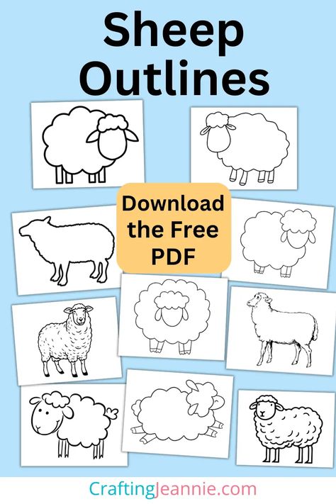 Sheep Outline Lamb Activities For Kids, Preschool Crafts Bible, Mary Had A Little Lamb Craft Preschool, Preschool Sheep Craft, Lamb Craft Preschool, Lost Sheep Activity, Lost Sheep Crafts For Kids, Sheep Activities For Preschool, Sheep Template Free Printable