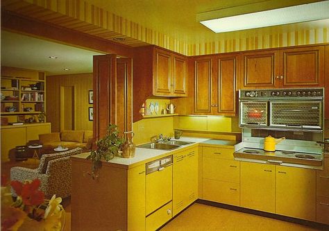 Architectural Digest Kitchen, Timeless Kitchen Design, 70s Kitchen, 1970s Kitchen, 70s Interior, 1970s Home, Craftsman Kitchen, 70s Home, 70s Home Decor