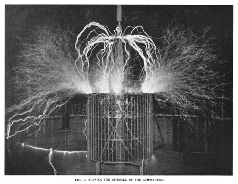 Earthen Messages: Nikola Tesla in his Laboratory (ca. 1899) – The Public Domain Review Wardenclyffe Tower, Tesla Inventions, Thomas Alva Edison, Nicolas Tesla, Tesla Coil, Thomas Edison, Tesla S, Nikola Tesla, Poster Pictures