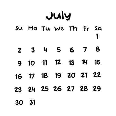 July Calendar Design, All The Months, July Calendar, New Year Calendar, July Born, Year Calendar, 2023 Calendar, Calendar Gifts, Calendar Stickers