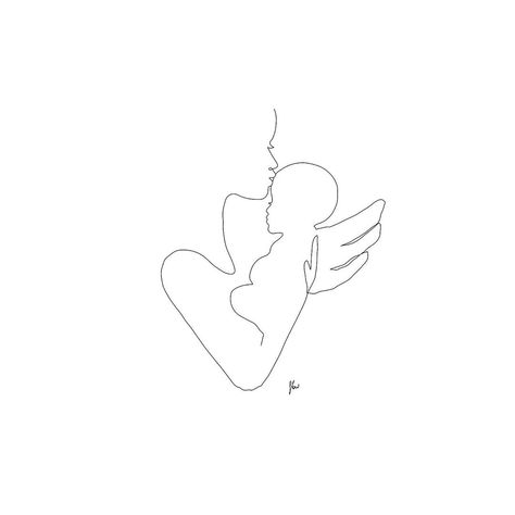 Mom Baby Tattoo, Mom Drawing, Angel Bebe, Mode Prints, Pregnancy Art, Výtvarné Reference, Siluete Umane, Mother Art, Line Art Tattoos