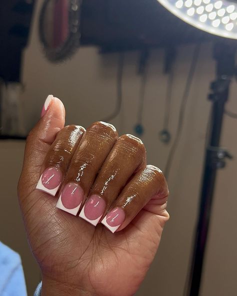 Short Frenchies, Overlay Nails, Nail Prices, Claw Nails, Girly Acrylic Nails, White Acrylic Nails, French Tip Acrylic Nails, Dope Nail Designs, Short Square Acrylic Nails