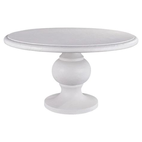 Daynara French Country White Concrete Round Classic Outdoor Dining Table - 54"W Round Outdoor Dining Table, Cast Concrete, Dining Table Online, Concrete Dining Table, White Dining Table, Outdoor Side Table, Classic Outdoor, Patio Dining Table, White Concrete