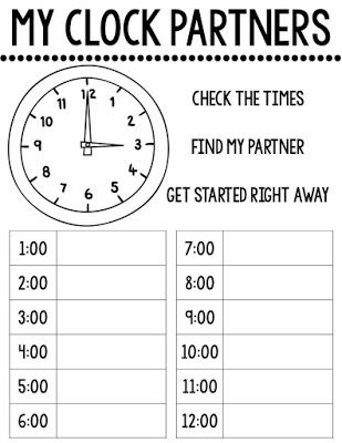 Check your partner. Class Ice Breakers, Clock Partners, Grouping Students, Teaching Clock, Find A Partner, Classroom Charts, Leadership Activities, Classroom Management Tool, Elementary School Counseling