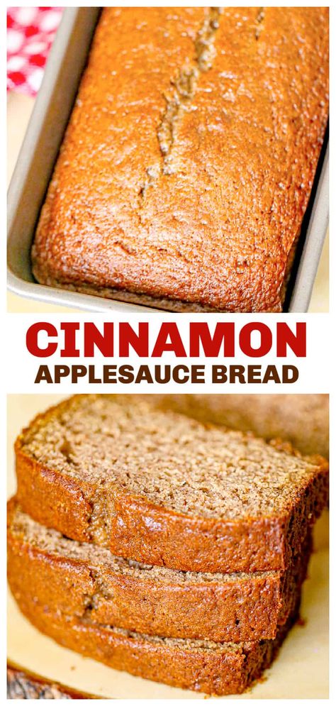 Cinnamon Applesauce Bread, Applesauce Bread Recipe, Bread Recipe Ideas, Applesauce Bread, Cinnamon Applesauce, Apple Bread, Cinnamon Apple, Cinnamon Bread, Bread Machine Recipes