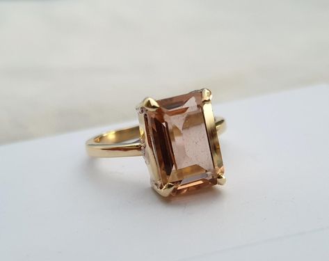 Interesting Engagement Rings, Rings Emerald, Ring Cushion, Cushion Ring, Gold Filled Ring, Morganite Ring, Ring Rose Gold, Citrine Ring, Unique Engagement