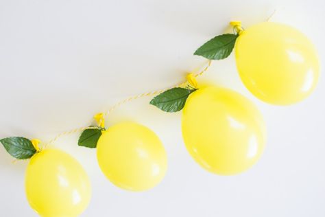 DIY Lemon Balloon Party Decorations Lemonade Party Decorations, Balloon Party Decorations, Lemon Themed Party, Lemon Themed Bridal Shower, Celebration Decorations, Pink Lemonade Party, Ballon Party, Shower Balloons, Balloons Decorations