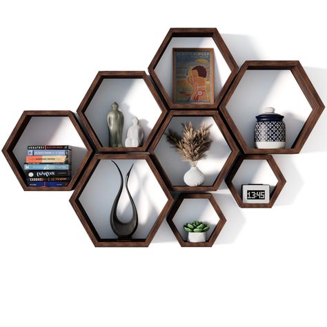 PRICES MAY VARY. Premium Material: Elevate your space with the durability of Paulownia wood, known for its weight to strength ratio. Our Hexagon Shelves for wall are resistant to warping & cracking, maintain their beauty & functionality for years Geometric Elegance: Instantly elevate the look of any room with our stylish honeycomb shelves for wall, adding a modern geometric touch that enhances your office room & home decor effortlessly. DIY Made Simple: Simplify your DIY projects with our lightw Octagon Shelf, Boho Shelves, Hexagon Floating Shelves, Shelf For Office, Classroom Corner, Corner Wall Shelf, Farmhouse Storage, Wood Hexagon, Honeycomb Shelves