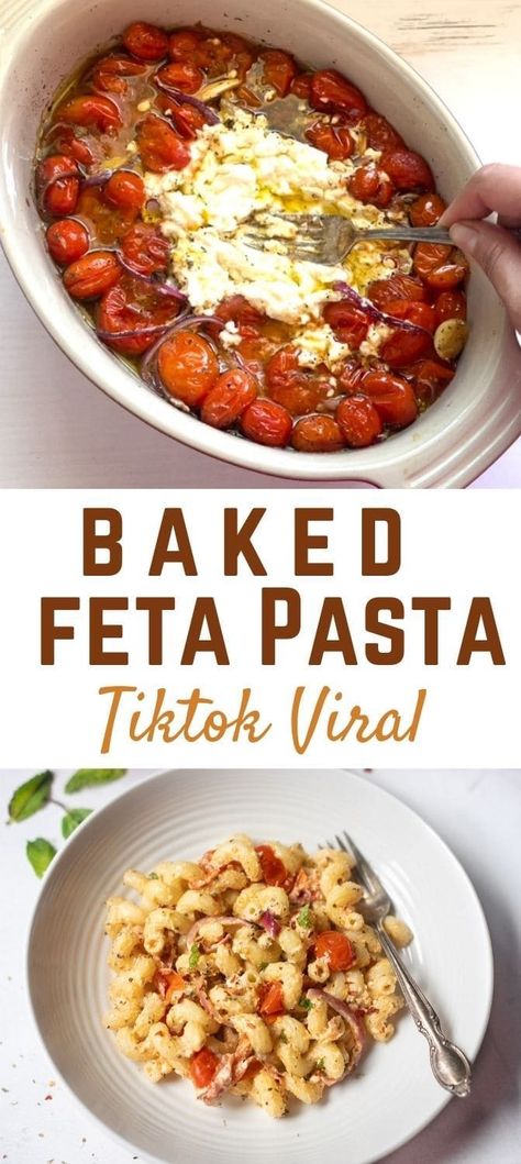 Feta Cherry Tomato Pasta Tiktok, Tomato Feta Pasta, Blistered Cherry Tomatoes, Pasta Tiktok, Pasta With Cherry Tomatoes, Pasta Vegetarian, Pasta Tomato, Weeknight Pasta, Tomato And Feta