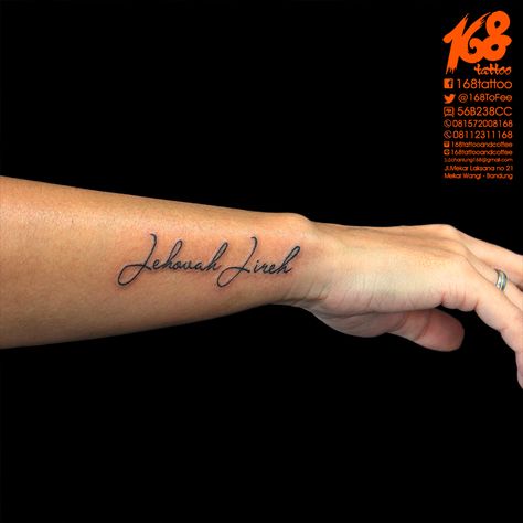 Jehovah Jireh tattoo lettering Jireh You Are Enough Tattoo, Jehova Jireh Tattoo, Jireh Tattoo Ideas, Matthew 6 33 Tattoo, Jehovah Tattoo, Jehovah Rapha Tattoo, Jehovah Jireh Tattoo, Jireh Tattoo, Yahweh Tattoo