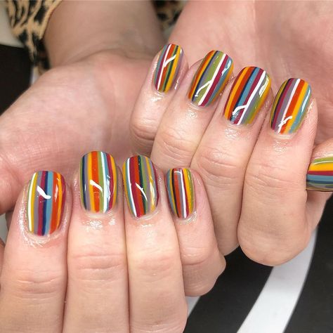 Stripes Nails, Fall Nails Art, Best Fall Nails, Striped Nail Designs, Nail Art Stripes, Nails Art Designs, Fall Nail Art Designs, Different Nail Designs, Plaid Nails