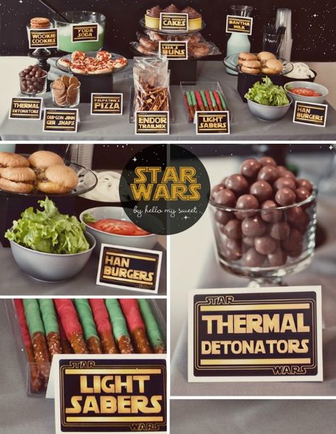 Star Wars Essen, Star Wars Party Food, Star Wars Food, Star Wars Crafts, May The Fourth Be With You, Star Wars Birthday Party, Party Dessert Table, Star Wars Wedding, Dessert Party