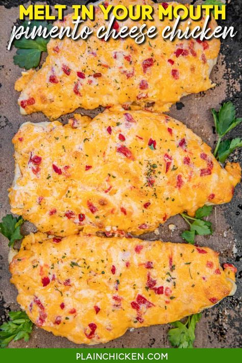 Mayonnaise Chicken Breast, Pimento Cheese Chicken, Chicken Mayonnaise, Mayonnaise Recipes, Plain Chicken Recipe, Mayonnaise Chicken, Palmetto Cheese, Chicken And Cheese Recipes, Strawberry Recipe