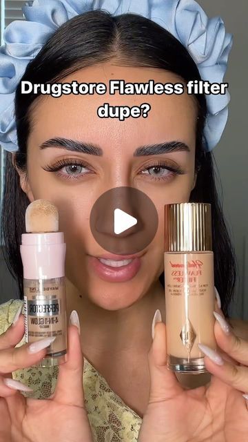 MARJAN on Instagram: "I Love my Charlotte Tilbury flawless filter! But if you are looking for a more affordable drugstore option then I definitely recommend trying out the maybelline! 

#makeup #makeuptutorial #makeupreview #flawlessfiltercharlottetilbury #makeupdupes #drugstoremakeup #drugstoremusthaves" Charlotte Flawless Filter, Charlotte Tilbury Makeup Tutorial, Sofia Tilbury, Charlotte Tilbury Makeup Looks, Charlotte Tilbury Looks, Charlotte Tilbury Flawless Filter, Makeup Combo, Flawless Foundation Application, Flawless Filter